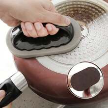 1/2件套厨房魔术海绵刷，多功能海绵清洁刷，水钻金刚砂海绵刷，纯色简易手柄刷，厨房清洁工具，易于清洁，海绵擦洗，适用于锅、平底锅、台面、浴室，清洁去污，多功能清洁海绵，家居用品，厨房配件