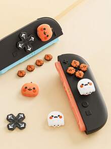 GeekShare Cute Pumpkin & Ghost Themed ABXY & Directional Button Covers Compatible With Nintendo Switch 2 - Multicolor - View 1