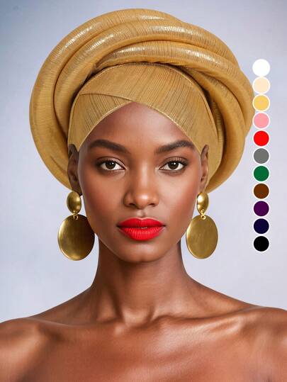 女士夸张非洲头巾交叉帽檐立体造型高档宴会头饰