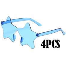 1-10副 - 无框五角星形眼镜，透明糖果色，派对眼镜，适合作为派对礼品，完美适用于泳池派对、海滩派对、夏季派对、生日派对、嘉年华、趣味活动或派对赠品（颜色随机）。