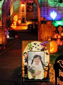 1pc Customizable Halloween Theme Garden Flag, Personalized Halloween Yard Flag For Outdoor Decoration, Halloween Welcome Flag, 30*45cm