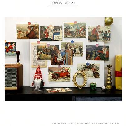 30 tấm thiệp trang trí Giáng sinh theo phong cách Bắc Âu, bưu thiếp trang trí tường, khung ảnh dán tường, đồ trang trí tiệc Giáng sinh, quà tặng Giáng sinh, thiệp sự kiện
