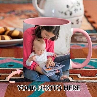 1PC Custom Photos Pink Mugs Double-Sided Custom Coffee Mugs Personalized Mugs Photos Boyfriend Girlfriend Anniversary Photo Best Friend Thanksgiving Christmas Gift Holiday Gift High-Quality,Stylish Custom,Personalized,Unique Ideal Gifts For Her Boyfriend,Girlfriend For Valentine's Day,For Anniversaries,For Weddings,For Mother's Day,For Children's Day,For Birthdays,For Father's Day,For Graduation,For Housewarming Living Room,Home