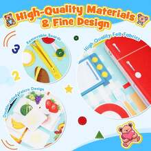 Montessori Busy Board, Christmas Gift, Educational Sensory Toy, Airplane Toy, Interactive Toy, Fabric Toy, Busy Book, Sensory Board, Birthday Gift - Multicolor - View 7