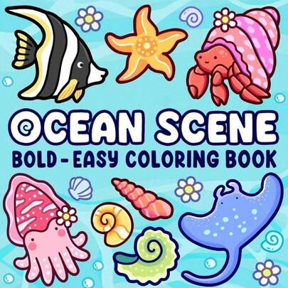 1pc Ocean Scene: 52 Page Easy Coloring Book For Adults And Teens, Super Cute Designs Of Cozy, Hygge Spaces For Relaxation.Release Emotions And Relieve Anxiety | Ideal Gift For Holidays And Special Occasions Back To School Coco Gifts Toys For Girls And Boys Teen Kids Toys Wyo Colouring Books . Painting Kit [Default Without Marker Pen].Kids Baby Sensory Toys For Girls Boys Read Decompression Games Coloring Book.