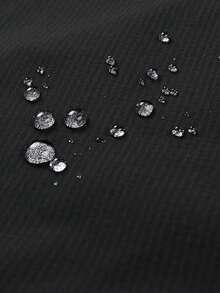 男士连帽半拉链长袖夹克，街头风，字母印花抽绳连帽半拉链大口袋宽松休闲夹克，通勤、户外、百搭，秋季必备 - 黑色 - 查看 7