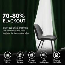 2 Panels Blackout Curtains Solid Soft Grommet Mustard Yellow Thermal Insulated Soundproof Room Darkening Curtains/Drapes/Panels Fall Living Room Bedroom 52 X 90 Inch - 翡翠綠 - 查看 4