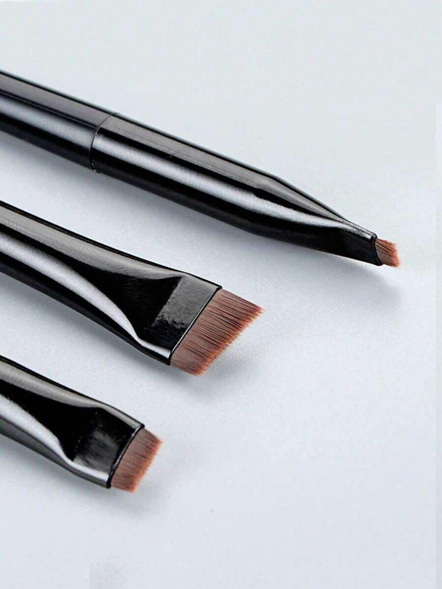 3pcs_Set_Makeup_Brushes_Including_Angled_Eyeliner_Brush, _Eyebrow_Brush, _Ultra-Thin_Eyeshadow_Brush, Eyebrow Brush, Eyeshadow Brush, Brush,Giveaways - Black - View 1