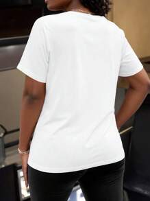 Customized Photo T-Shirt (Women) - Add Your Own Photo, Perfect For Birthdays, Christmas, Bachelorette Parties, Family Gatherings. Fun Group Theme T-Shirts, A Great Gift For Your Best Friends! Personalized, Suitable For Travel, Vacation, Concerts, Birthdays And Other Occasions With Your Girlfriends. Girlfriend Gift, Essential Item For Bachelorette Parties. - White - View 2