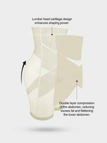 1pc Women High Waist Criss-Cross Tummy Control Seamless Shaping Shorts, Flat Belly Slimming Tight Pants, Shapewear Underwear - Yellow - View 10