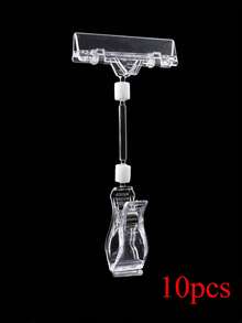 10 件透明旋转亚克力价格标签夹，双面显示标签，适用于办公室、商业、零售店、超市、展览、塑料标牌、价格卡 - 彩色 - 查看 16