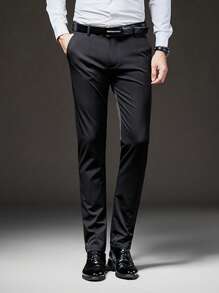 男士长款黑色正装裤，绅士纯色西装裤，适合秋季