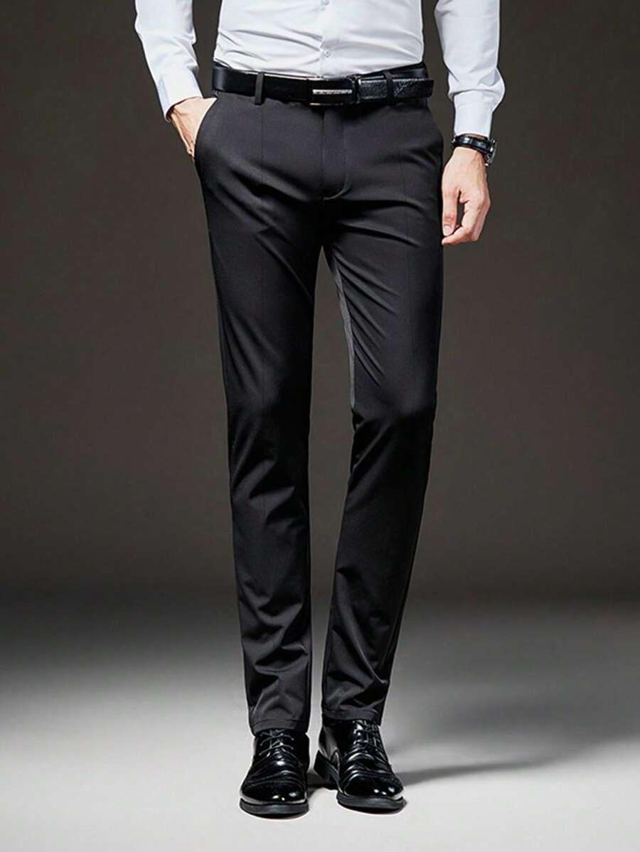 男士长款黑色正装裤，绅士纯色西装裤，适合秋季