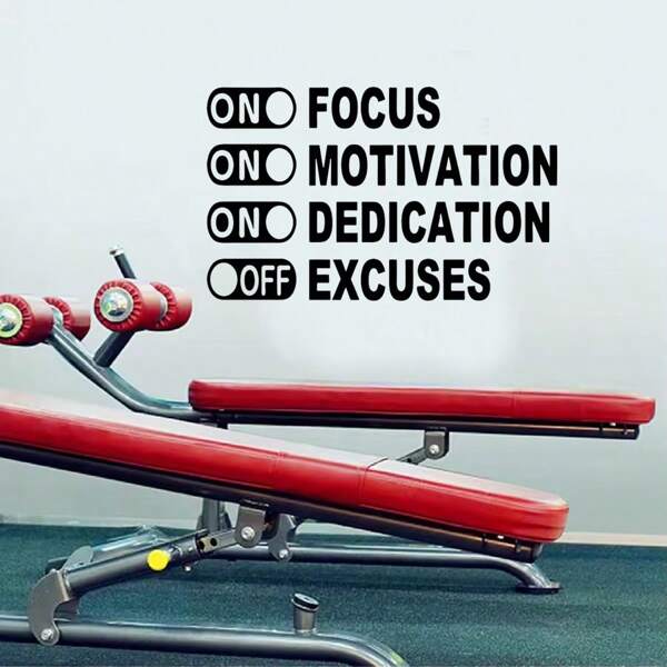 Motivational Wall Decals For Gym - Inspirational Quotes Vinyl Stickers, Sports Wall Art Decor, Home Office Fitness Room Decoration, Positive Affirmations Peel & Stick DIY Wall Art