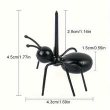 6/24/36/60pcs Reusable Ant Shaped Toothpick/Fruit Dessert Fork, Snack Cake Appetizer Animal Forks, Party Fruit Picks Made Of Plastic Toothpicks - Black - View 2