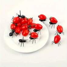 6/24/36/60pcs Reusable Ant Shaped Toothpick/Fruit Dessert Fork, Snack Cake Appetizer Animal Forks, Party Fruit Picks Made Of Plastic Toothpicks - Black - View 8