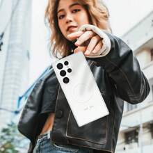 Funda de teléfono magnética Magsafe para Galaxy S25 Ultra, S24 Ultra, S23 Ultra, S22 Plus, S21 FE, Galaxy A16, A56, A15, A55, A14, A54, de acrílico transparente, delgada, resistente al agua, a los golpes y a los arañazos