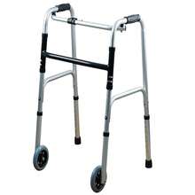 Gr8 Home Folding Walking Frame Lightweight Aluminium Walker Adjustable Zimmer With Wheels - Silver - View 4
