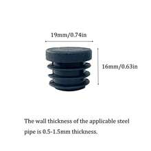 5/8/10个装黑色塑料塞帽，方管家具腿防尘罩，桌椅钢制脚垫保护套 - 黑色 - 查看 13
