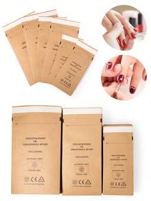 100pcs/Pack 3 Sizes High Temperature Sterilization Dry Heat Kraft Paper Sterilization Bags, Suitable For Beauty Salon, Nail Salon, Barber Shop Tools, Self-Sealing Sterilization Bags