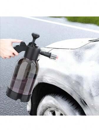 2L Manual Pump Foam Sprayer With 2 Nozzles, Manual Pneumatic Foam Cannon Foam Wash Bottle For Car Window Cleaning