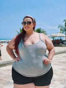 Kit com 4 Regata Plus Size Basicas Blusinha Alcinha Fina Modinha Alça Verão G1 ao G5 - CORES SORTIDAS elegante, all curve, malha viscolycra