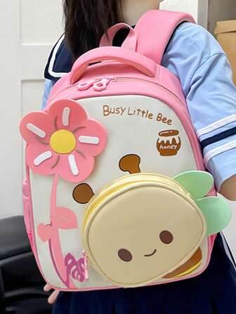 1pc Summer New Cute Girl Lightweight School Backpack, Fashionable Travel Bag, Spine Protection Shoulder Bag, Back To School Hand Carry Bag