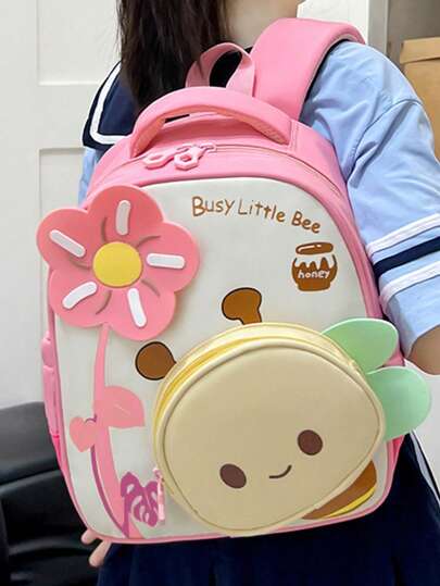 1 pieza Nuevo bolso escolar liviano y lindo para niña, bolsa de viaje de moda, bolsa de hombro que protege la espalda, bolsa de mano para volver a la escuela