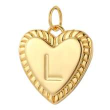 Magic Fish 1 件金色铜镀心形和字母吊坠项链