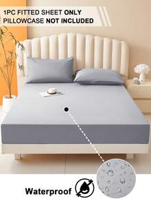 1 tấm ga trải giường chống thấm nước màu trơn, bộ ga trải giường thân thiện với da, vỏ nệm, ga trải giường mềm mại và thoải mái, tấm bảo vệ nệm, khăn trải giường cho phòng ngủ, vỏ nệm cho giấc ngủ thoải mái, phù hợp cho mọi mùa - Xám trung bình - Xem 3