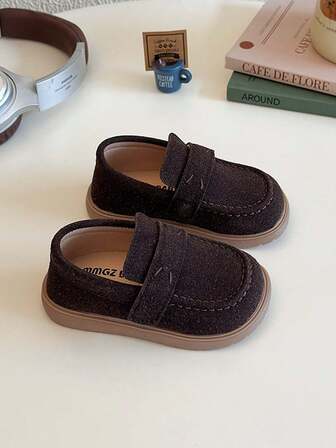 Korean Style Children's Loafers, Girls' Leather Shoes, Soft Bottom Boys' Penny Loafers, Slip-On, Toddler & Little Kids Leather Shoes