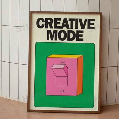 1PC Unframed Creative Mode Wall Print Colorful Poster Retro Pink Switch Wall Art Canvas Painting Room Decor Pictures For Living Room, No Frame