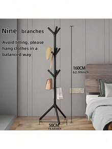 6/9 Pcs Minimalist Wall-Mounted Coat Rack, Tree Branch Style Freestanding Clothes And Hat Rack, Easy-To-Use Independent Hanger - High Stability Portable Storage Rack, Adjustable Height, Plastic Material, Elegant And Practical Branching Design, Suitable For Bedroom Clothing Storage, Suitable For Home, Dorm, Bedroom And Foyer Storage | Modern Style. Suitable For Hanging Clothes, Hats And Bags, Living Room, Bedroom, Home Office - Multicolor - View 17