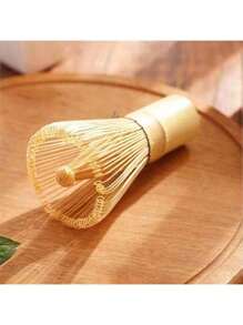 Handmade Golden Bamboo Matcha Whisk, Traditional Japanese Matcha Blender - Organic Bamboo Tea Set Back To School