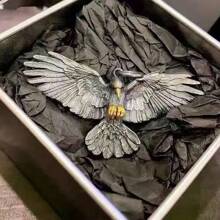 1 Piece Exquisite Hot-Selling Retro Falcon Necklace Eagle Spreading Wings Pendant European And American  Hip-Hop Disco Unisex - 黑色 吊墜+項鍊 - 查看 6