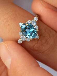 خاتم من الزركونيا المكعبة أنيق، يرمز للحب الأبدي. هدية مثالية لعيد الميلاد والعيد والذكرى السنوية