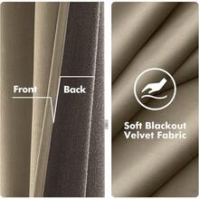 2 Panels Blackout Curtains Solid Soft Grommet Mustard Yellow Thermal Insulated Soundproof Room Darkening Curtains/Drapes/Panels Fall Living Room Bedroom 52 X 90 Inch - 灰褐色 - 查看 3