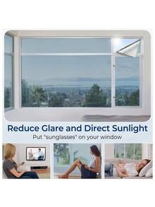 单向透视隐私窗膜，100% 防紫外线，遮光隔热，保护隐私，防止偷窥，家用玻璃窗膜，适用于家庭、办公室、厨房及其他房间装饰，墙贴 - 銀色 - 查看 7