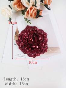 全新手工刺绣 6 层 3D 凸起水晶玫瑰花 DIY 服装、婚纱和礼服饰边