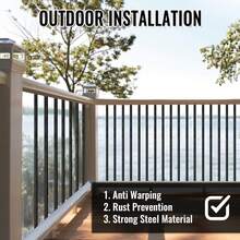 Wrought Iron Baluster, 44 Inches Satin Black Iron Balusters For Staircase, 1/2" Square Metal Railing Staircase Balusters Hollow Stair Spindles