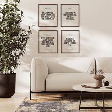 Wall Art Posters Locomiss Black And White Christian Wall Art Decor Posters, Modern Bible Verse Prints, Minimalist Jesus Scripture Prayer Room Art Wall Decor, Inspirational Bible Posters Bedroom Office Living Room,Set Of 4 (8x10 Unframed) - MX-黑色 - 查看 10