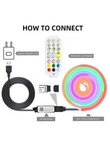 Acosh Neon 带 APP 和遥控器的灵活 RGB LED 灯带 - USB 供电，多色霓虹灯，适用于游戏和卧室照明、圣诞新年假期氛围装饰