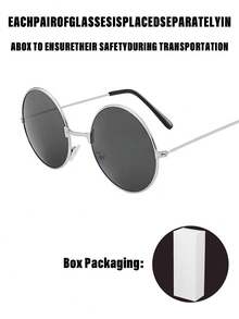 一副时尚圆形金属眼镜，男女皆宜，适合热带海滩度假、户外旅行、购物街、摄影配件以及父亲节必备礼物。作为父亲节的理想礼物，这副眼镜可以帮助您的父亲重拾青春活力。 - 灰色 - 查看 18