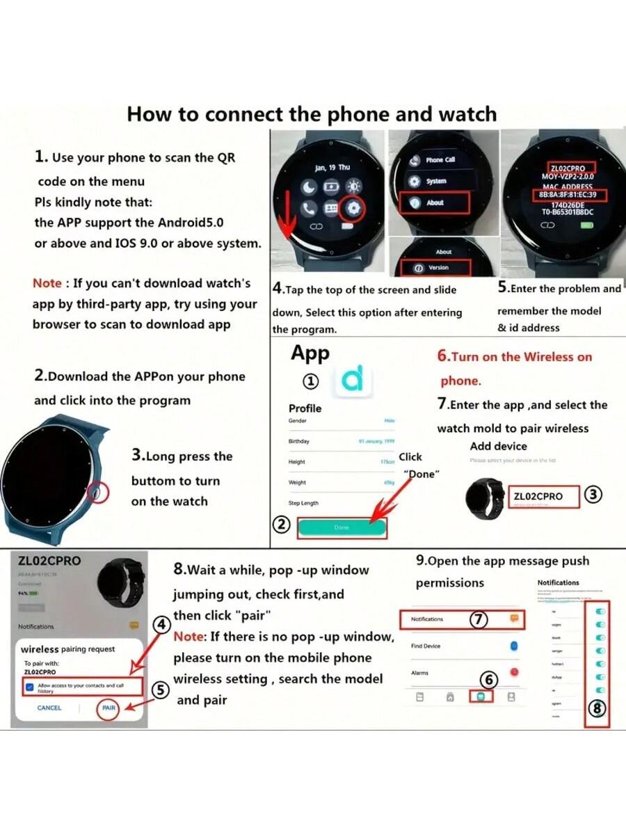 ساعة ذكية PEJE، حجم الشاشة 1.28 بوصة، شاشة TFT، سو...