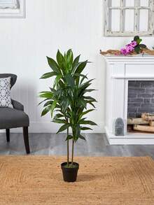 1pc Large Artificial Brazilian Pine Tree Green Plant Fake Potted, Green & Red Pine Tree Floor Standing Decor, Suitable For Indoor Decoration, Fresh And Comfortable Viewing - Multicolor - View 2