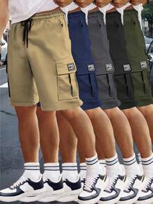 Men's Casual Printed Cargo Pants, Suitable For Outdoor Fitness, Hiking And Jogging - Brown - View 2