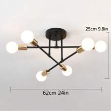 1pc Iron Art Small Living Room Lamp, Nordic Artificial Satellite Pendant Light, Multi-Color 6-Head Ceiling Light, Industrial Style Pendant Lamp (Excluding Bulbs) - Multicolor - View 13
