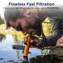 Water Filter Straw Portable Survival Filtering System For Drinking, Hiking, Camping, And Emergency Preparedness - Orange - View 4