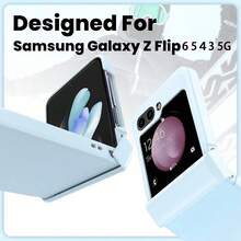 keshengtai 1 件糖果色铰链全覆盖手机壳适用于三星 Galaxy Z Flip7 7FE 6 5 4 3 5G 防水防震防摔防刮 - 淺藍色 - 查看 6