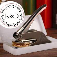 1pc Customized Wedding Embosser, Personalized Letter Combination And Initial Embosser, Can Customize Any Logo, Metal Stamp For Business Office Anniversary Gift, Monogram Seal - Multicolor - View 20